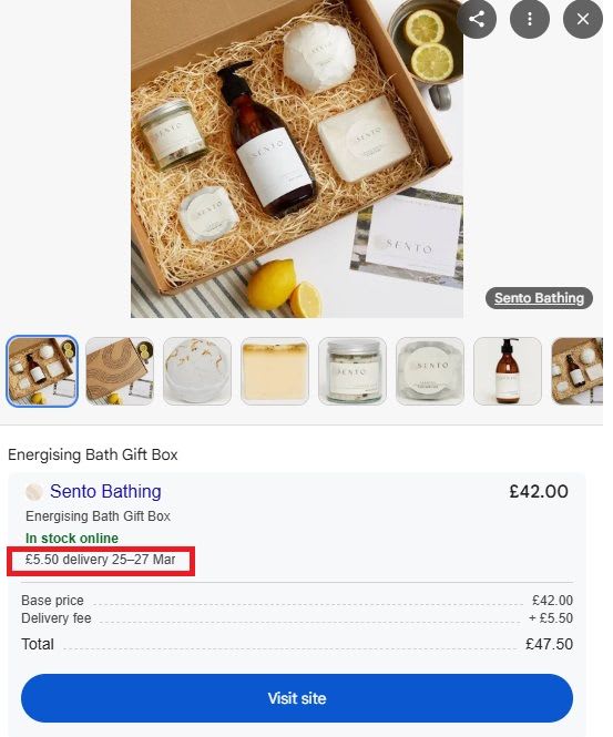 Google Shopping Sento Delivery