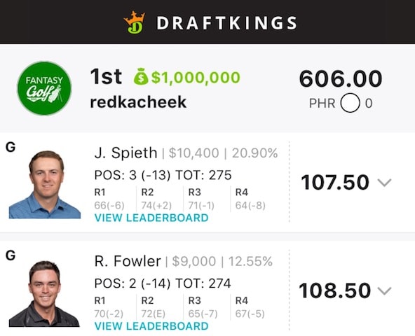 DRAFTKINGS MILLY MAKER BEST BALL 