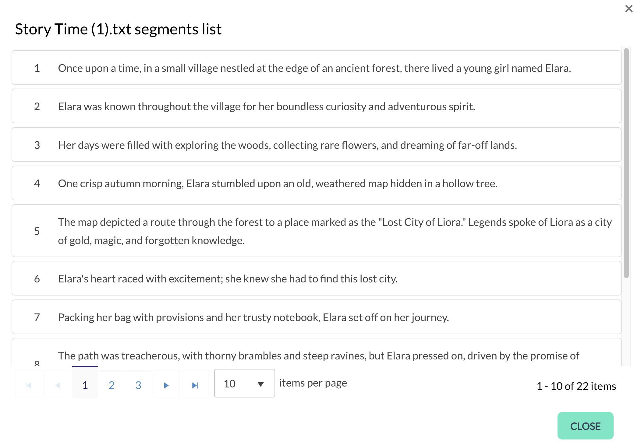 Sentence split