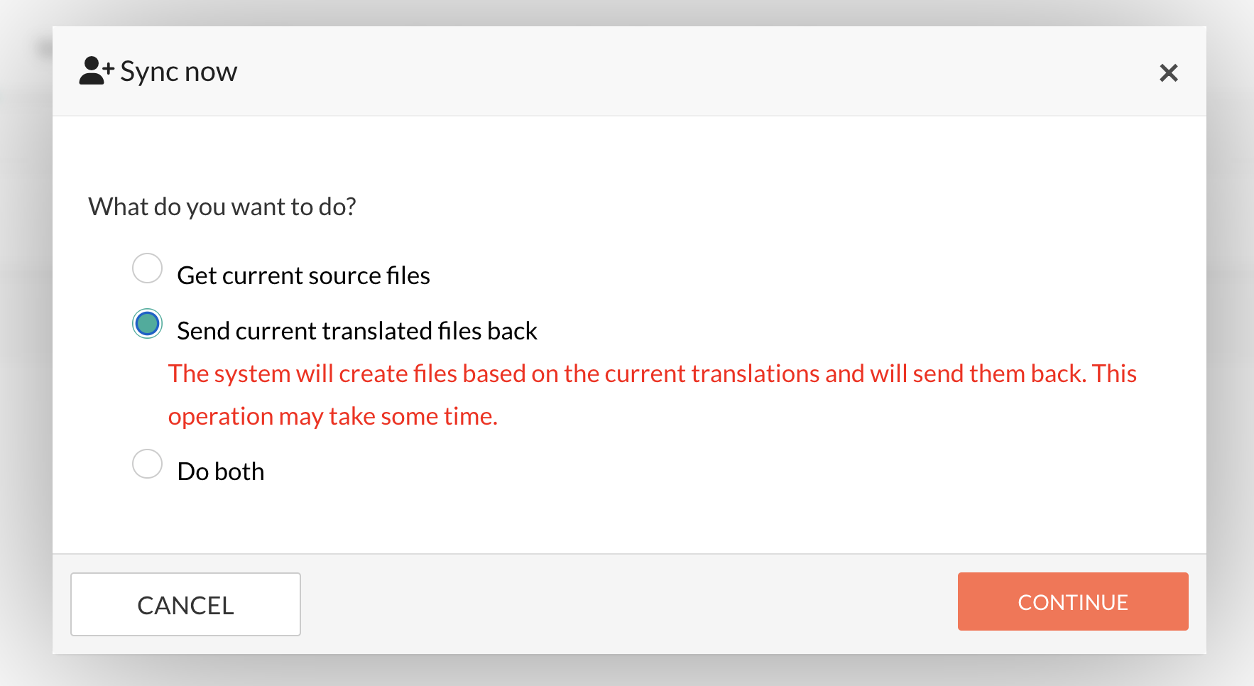 Send current translated files back"