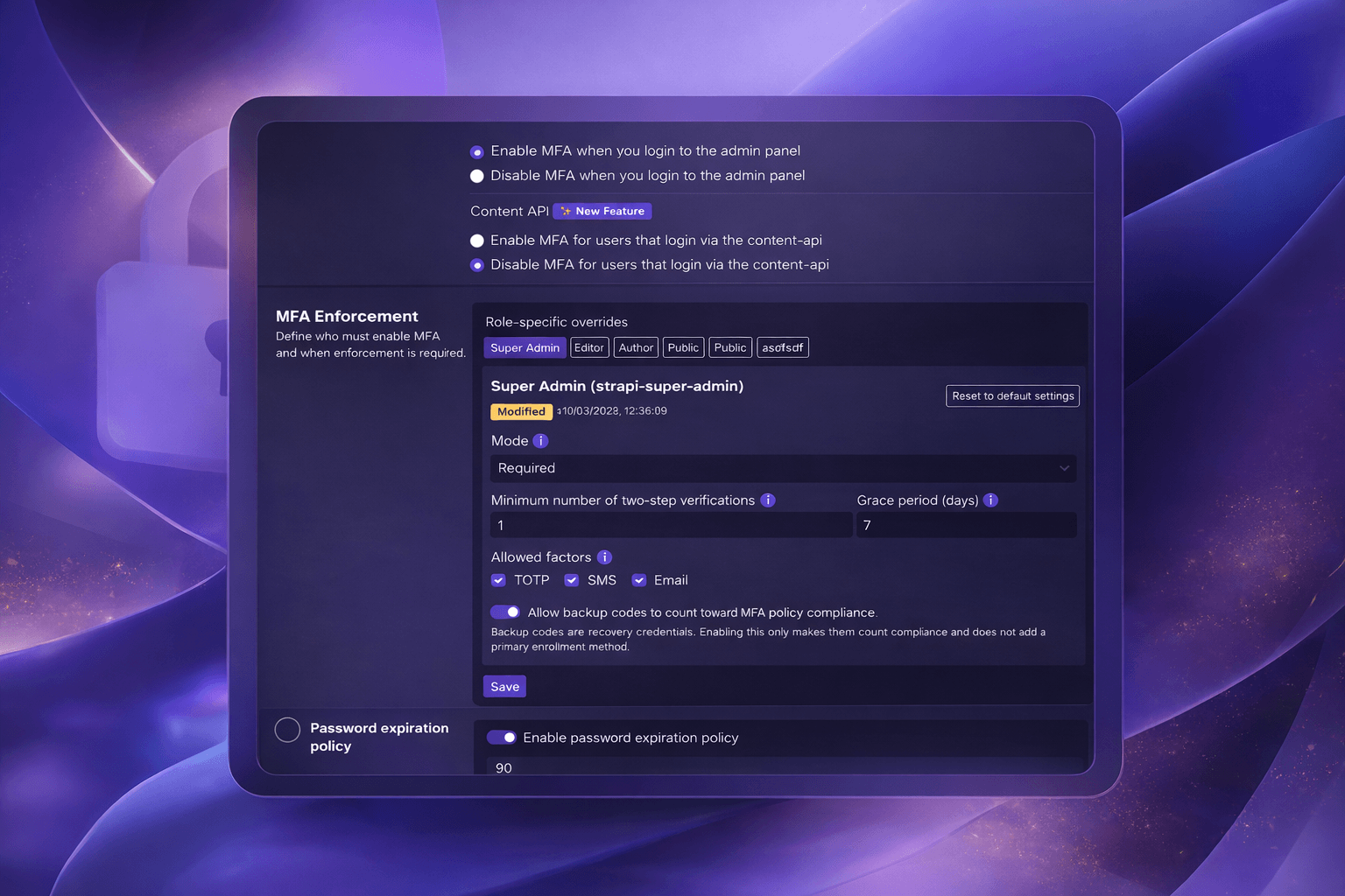 MFA enforcement policies