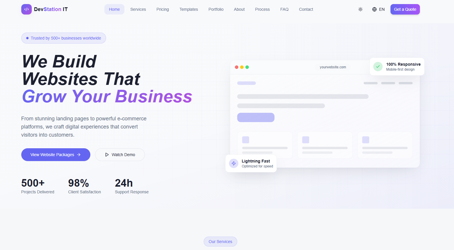 DevStation IT - Corporate Website Project