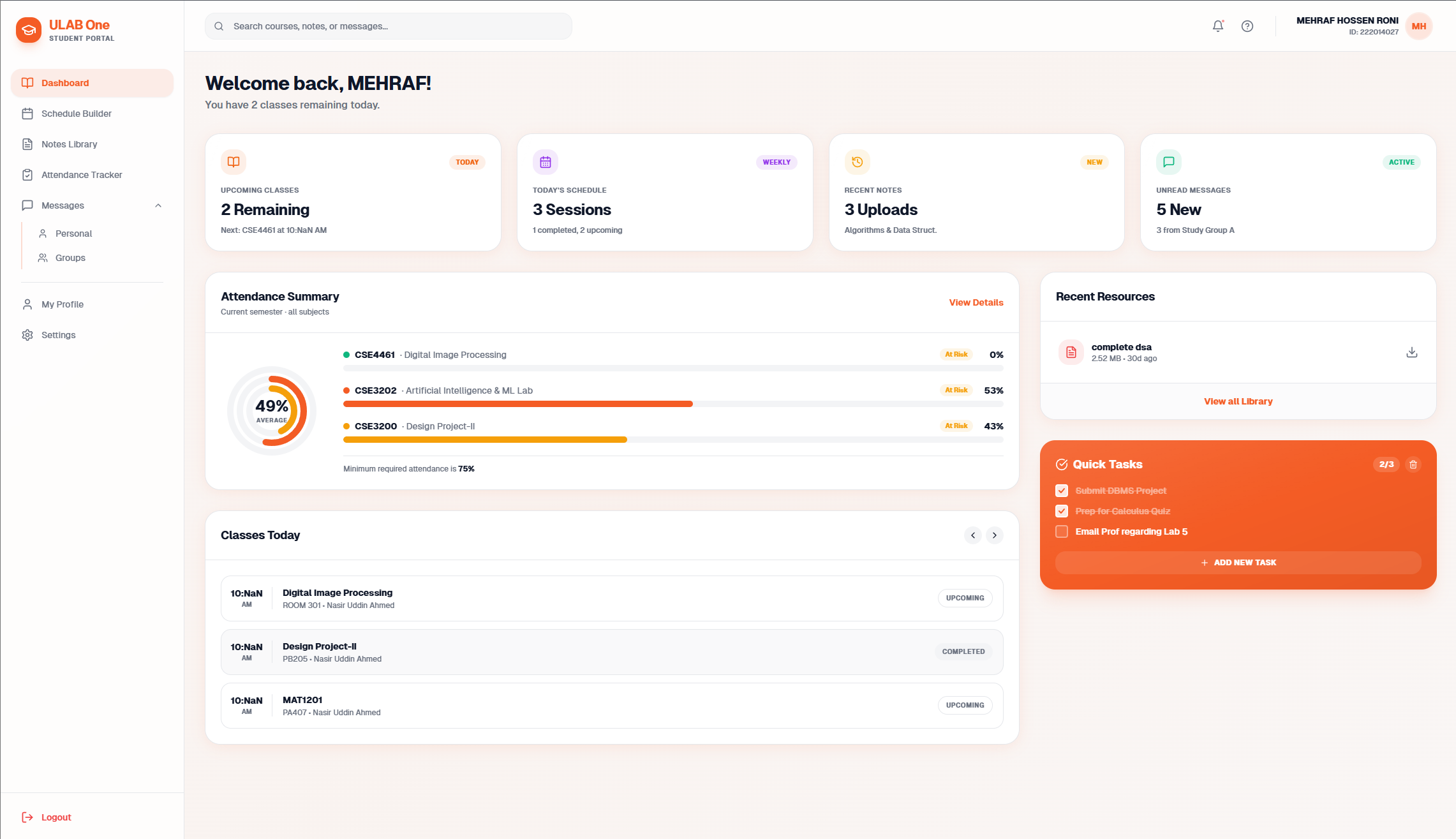 Ulab One Portal - University Student Portal