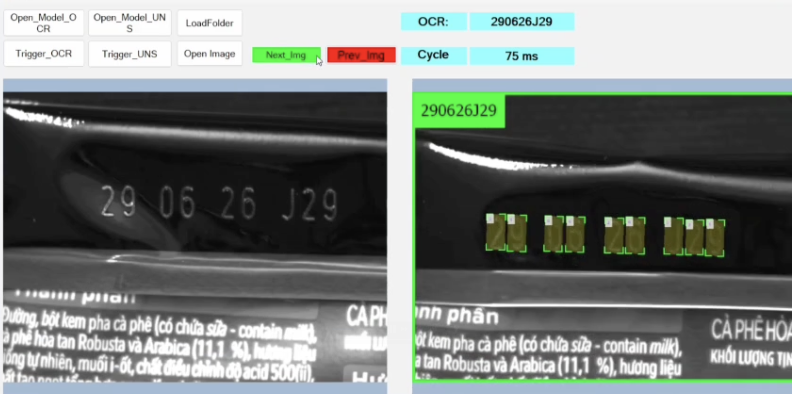 phần mềm kiểm tra ký tự OCR/OCV bằng AI