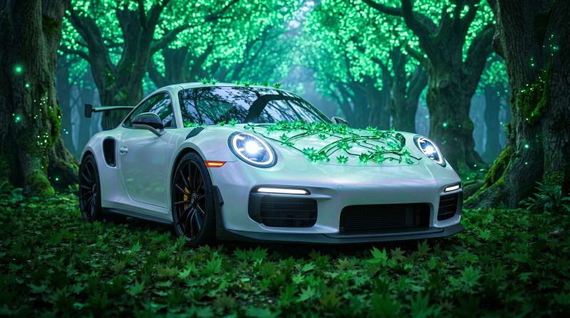 white porsche gtr 4k wallpaper