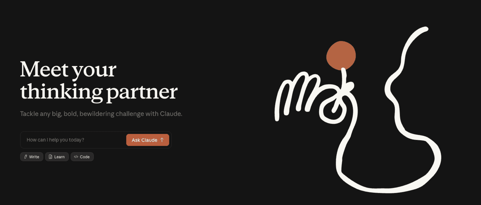 Claude homepage — Meet your thinking partner