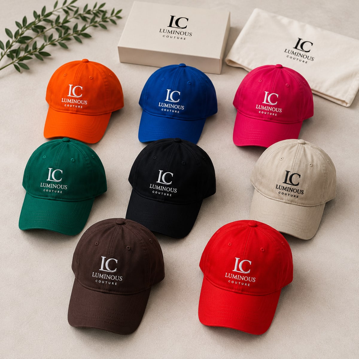 Luminous Couture Embroidered Caps