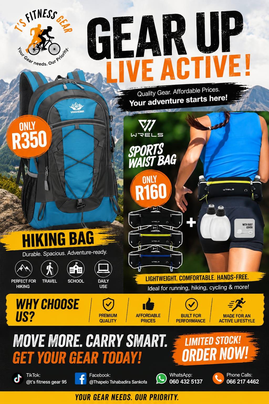 Hiking Bag and Sports Waist Bag