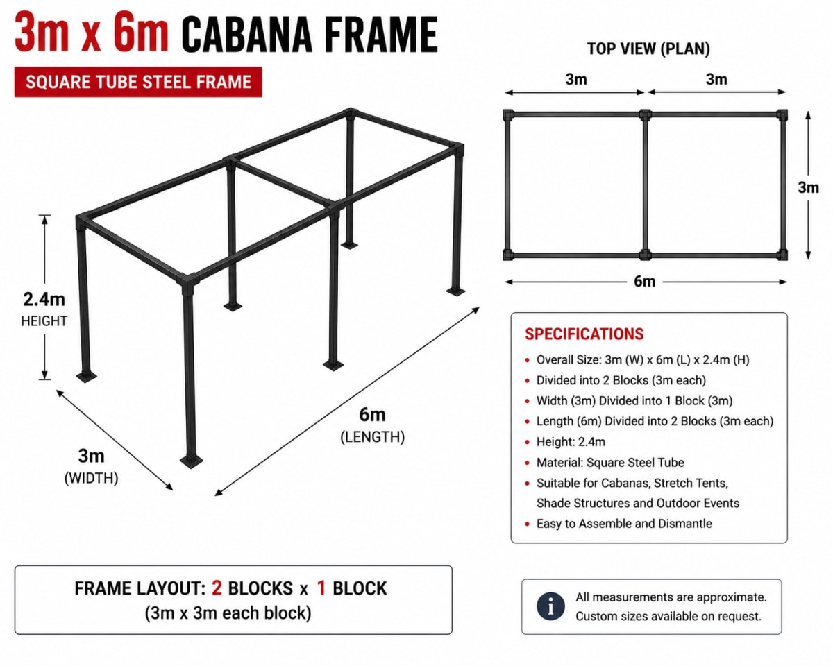 3x6 cabana frame