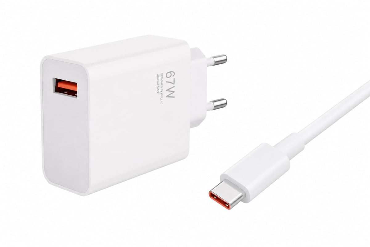 67W Fast Charging USB Power Adapter and USB-C Cable