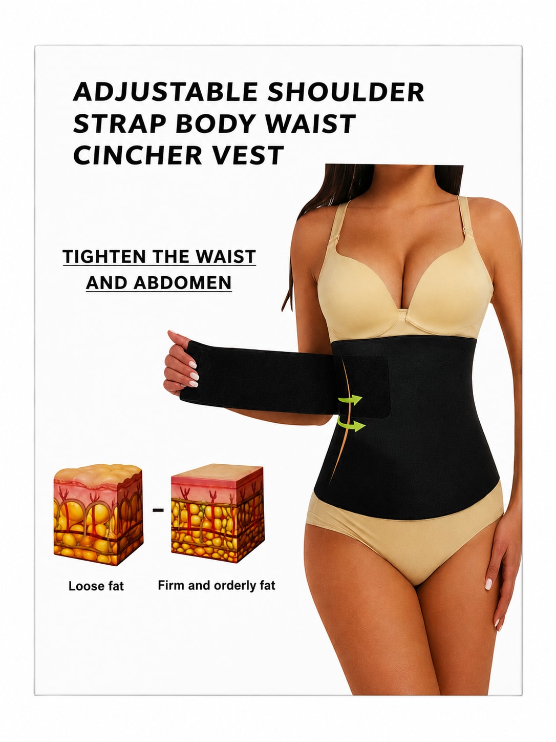 Adjustable Strap Cincher Vest | Waist, belly belt