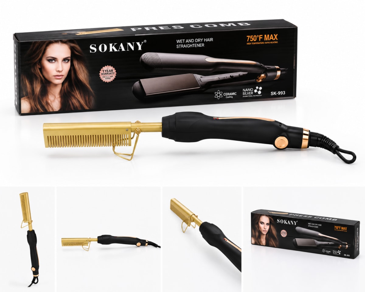 Sokany Professional Hot Comb Hair Straightener (SK-993)
