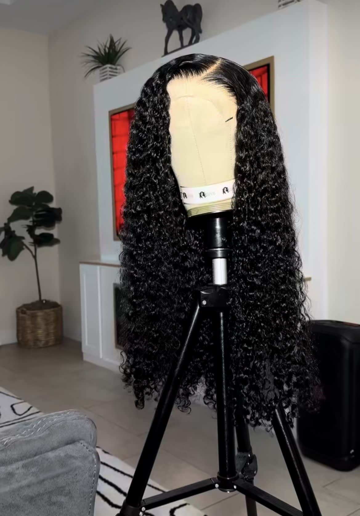 26” 13x4 human hair blend  deepwave