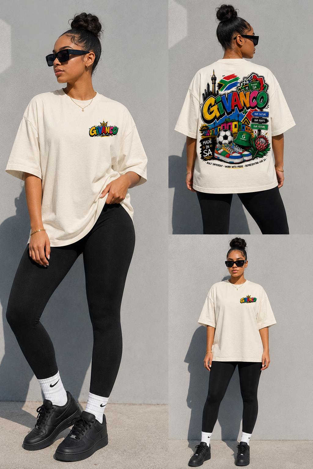 GIVANCO OVERSIZED T-SHIRT ESSENTIAL — OAT CREAM PREMIUM