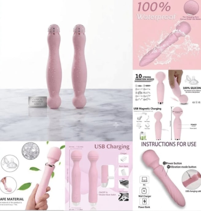RHINESTONE VIBRATOR -Light Pink