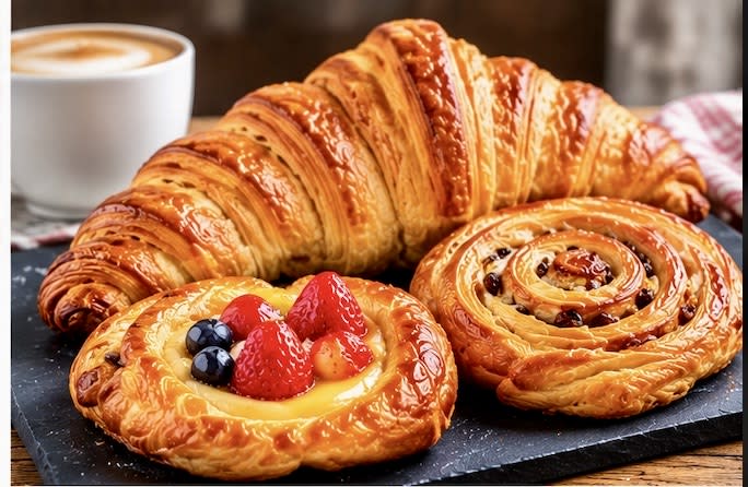 Croissants & Custard and fruit fillings