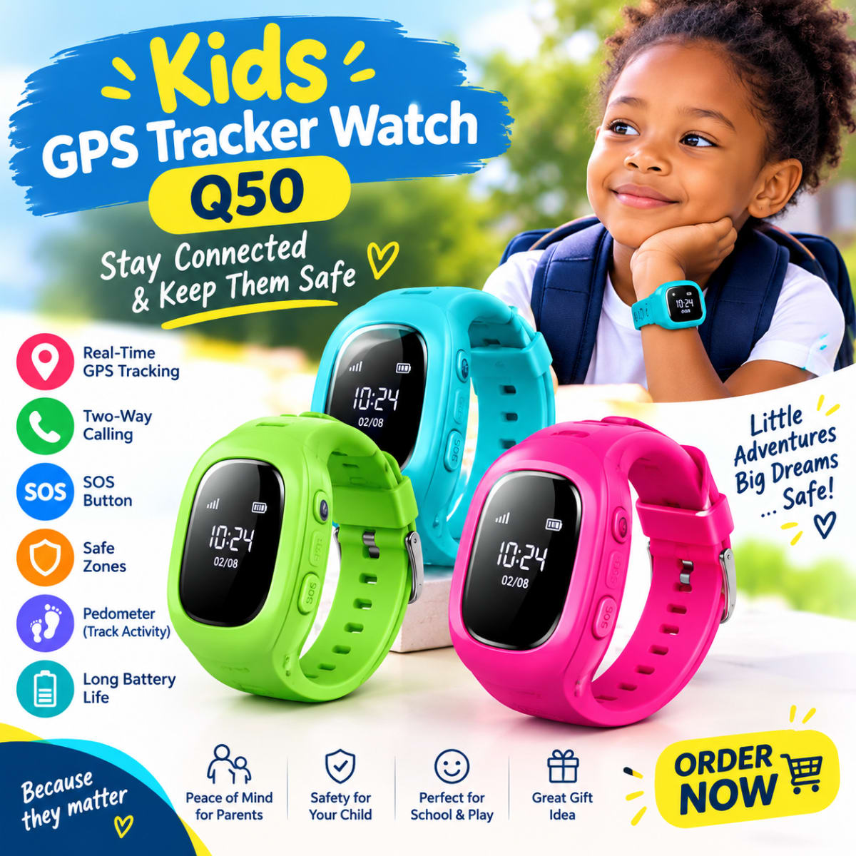 Kids GPS Tracker Watch Q50