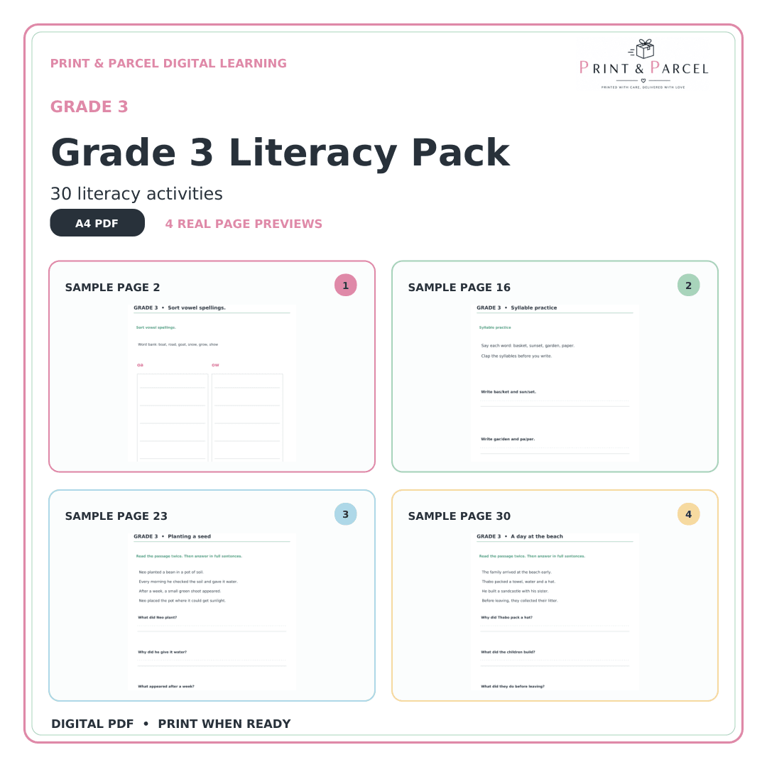 Grade 3 Literacy Pack