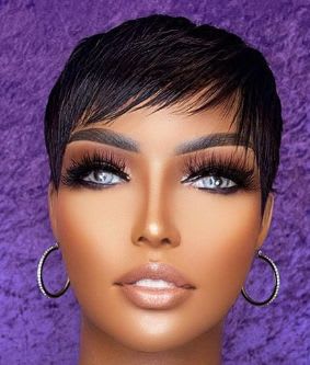 100% Human Hair Pixie Wig.