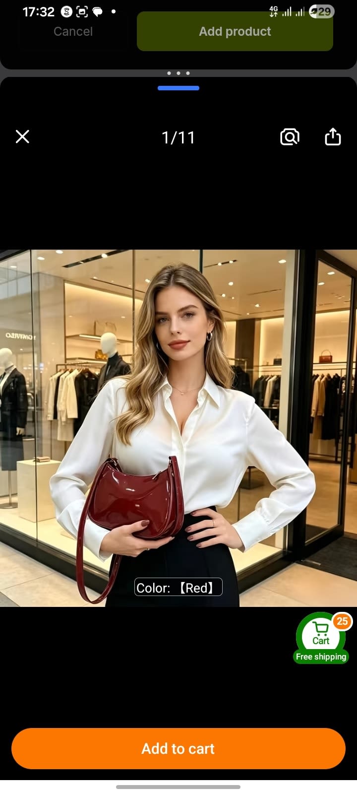 Red shoulder bag
