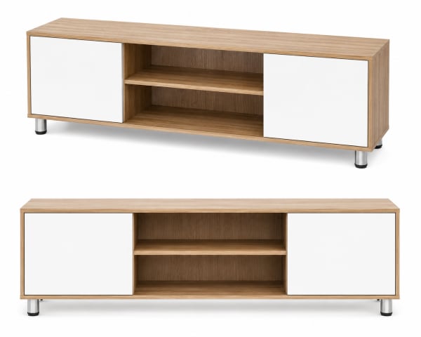 White & Oak Modern TV Stand