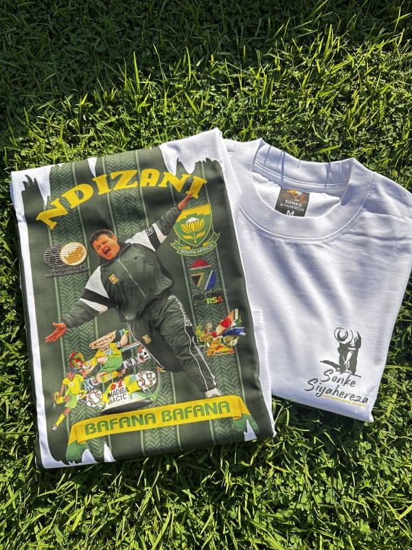 Sonke meets Bafana Bafana white tee