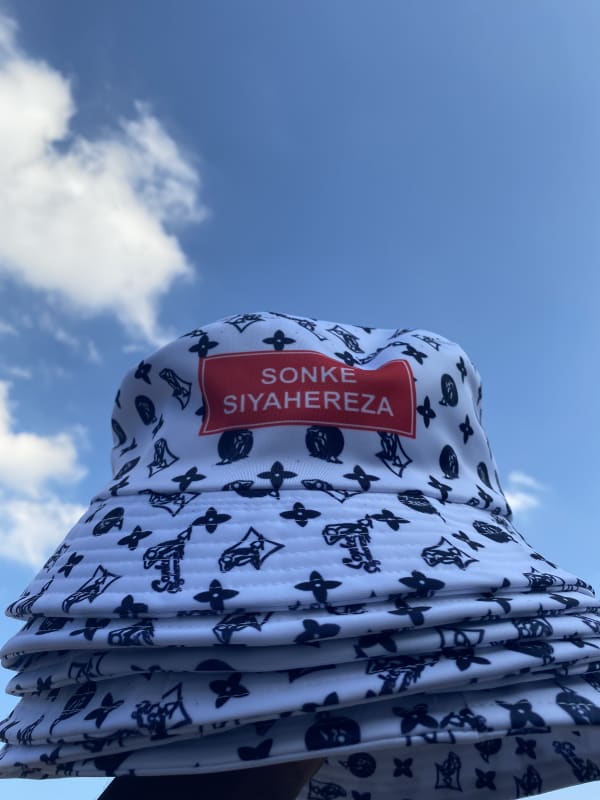 Sonke Siyahereza black and red bucket hat