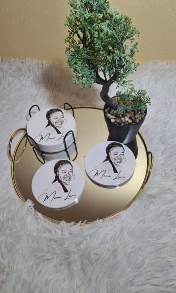 Ceramic coasters + stand