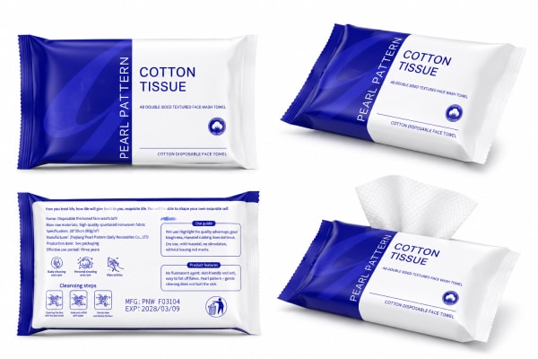 Pearl Pattern Cotton Disposable Face Towels