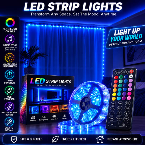 🌈LED Strip Lights - Light Up Your Space