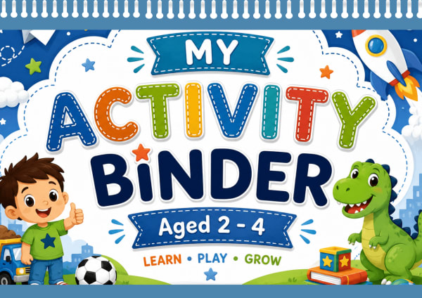 Blue Personalized Mini Activity Pack with Flash Cards