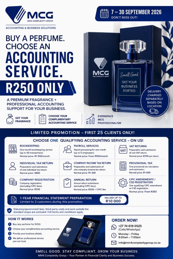 Purchase Fragrance + an accounting service for free