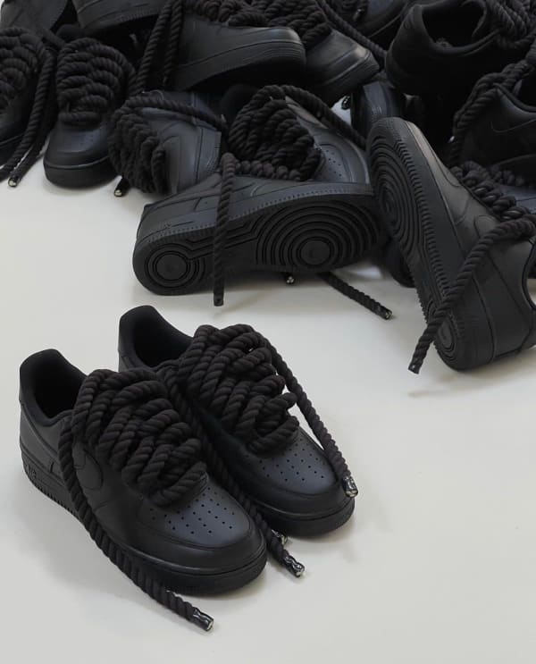 CUSTOM AIRFORCE ROPE LACE BLACK