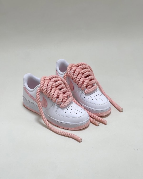 CUSTOM AIRFORCE ROPE LACE BLUSH PINK