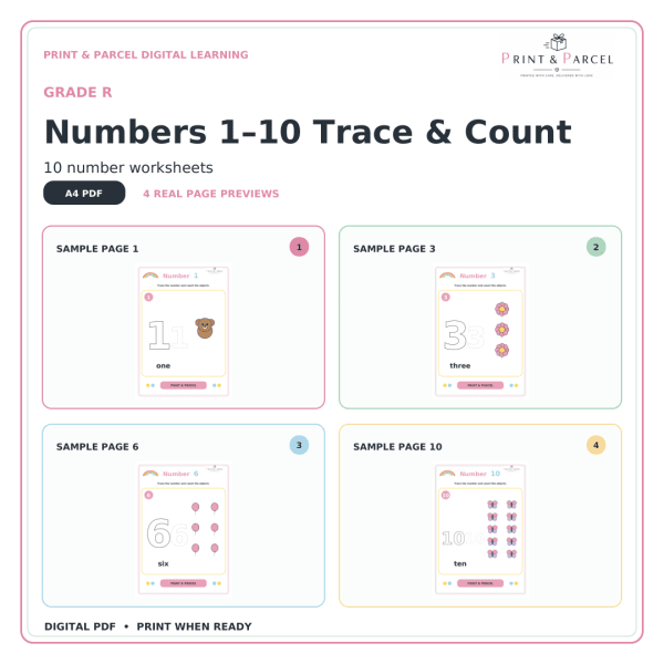 Numbers 1–10 Trace & Count
