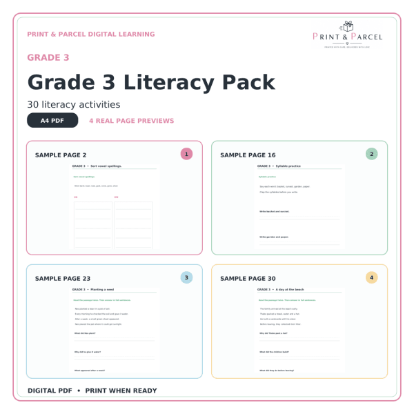 Grade 3 Literacy Pack