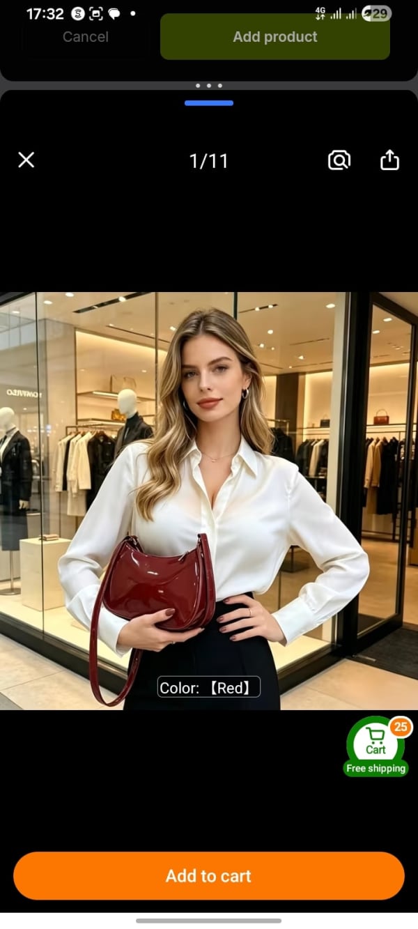 Red shoulder bag