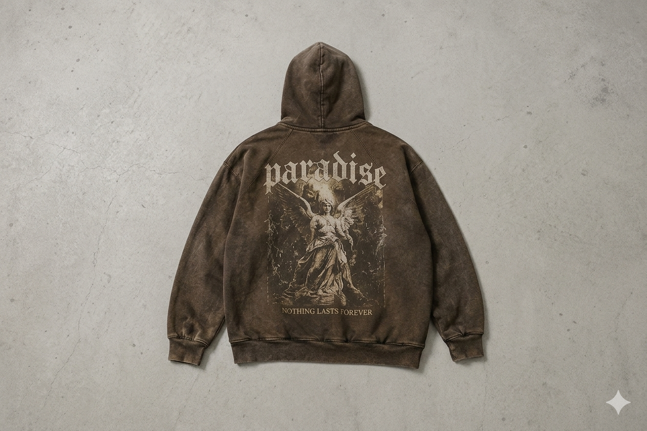 Brown Washed Vintage Hoodie