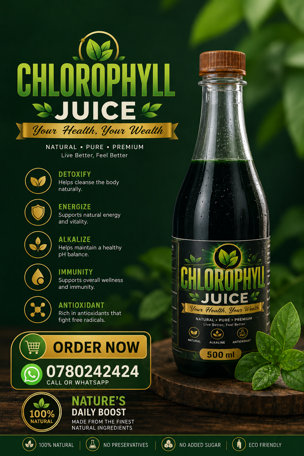 Chlorophyll juice