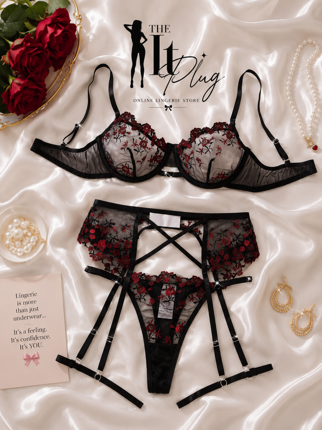 Chanell  - 5 pcs garter lingerie