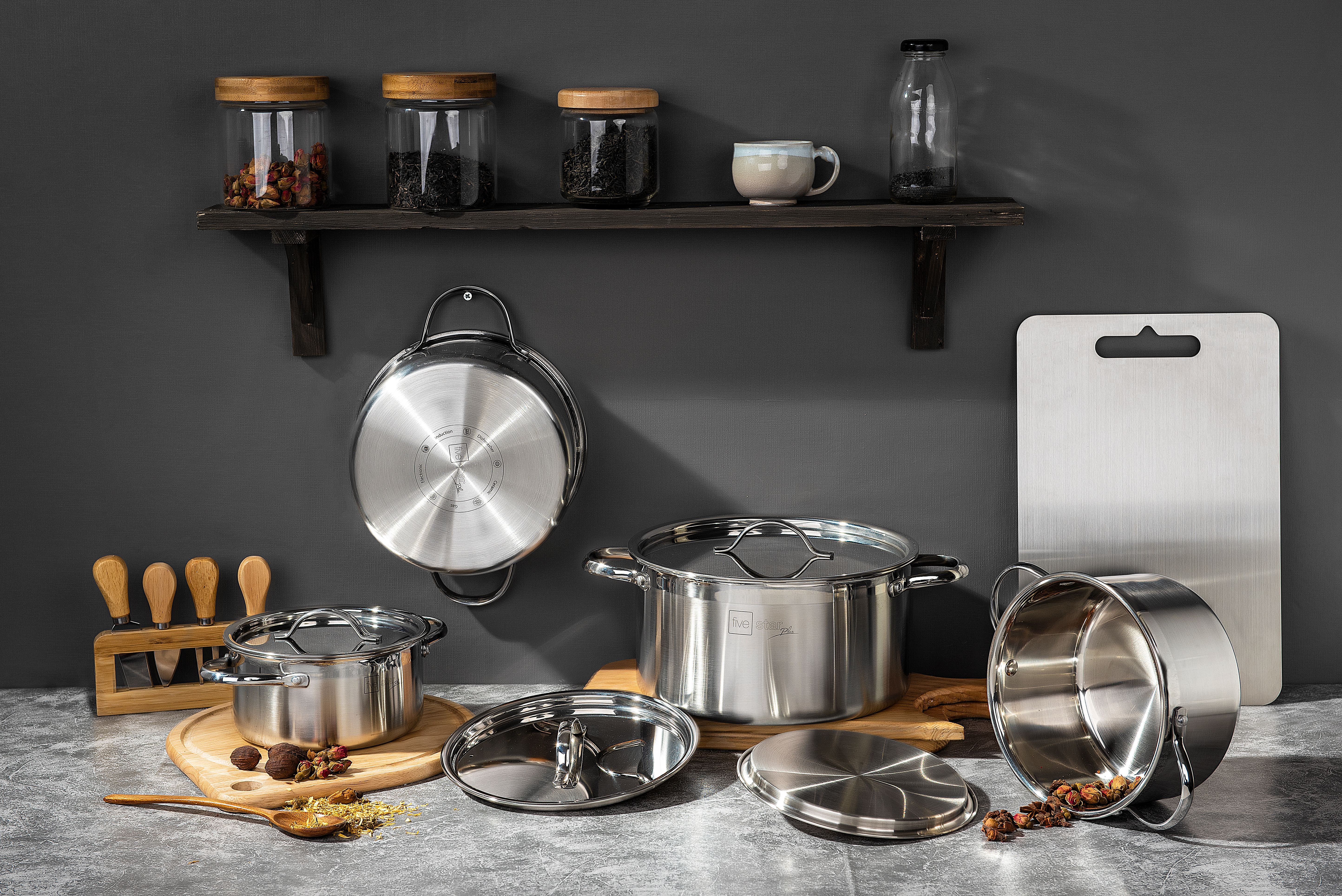 Classic 8-Piece Multi-Ply Stainless Steel Cookware Set