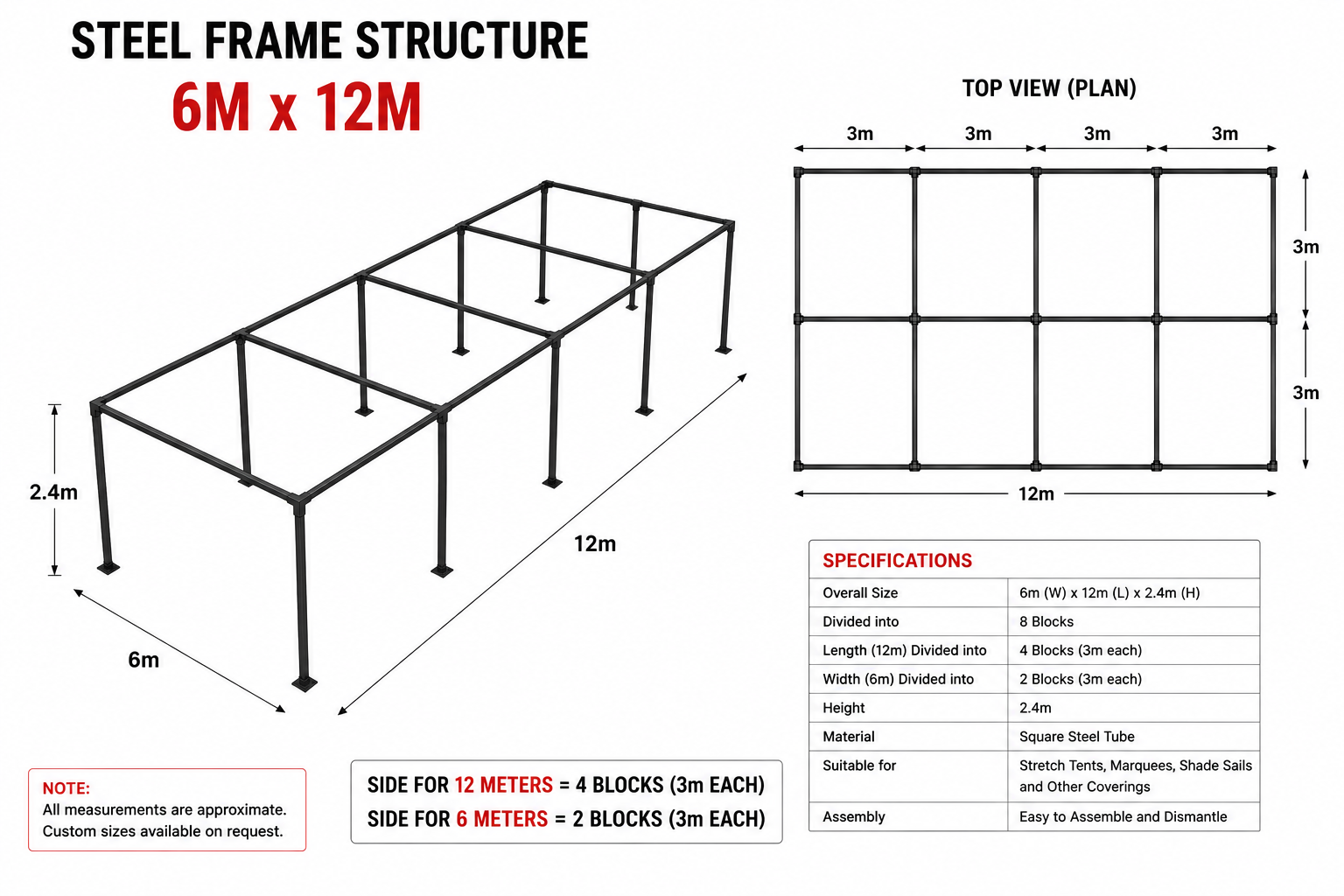 6x12 waterproof frame
