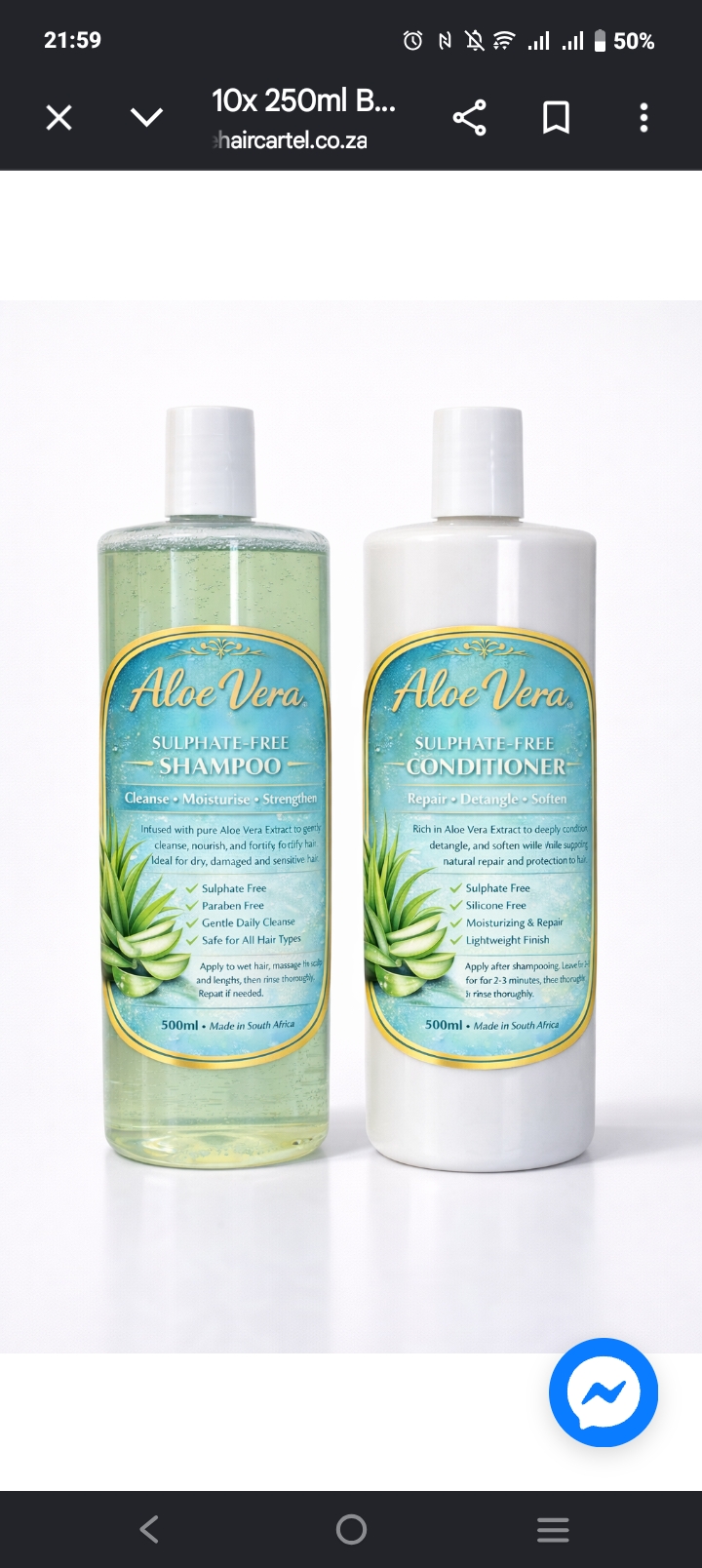 Aloe Vera Shampoo+Conditioner Set 250ml