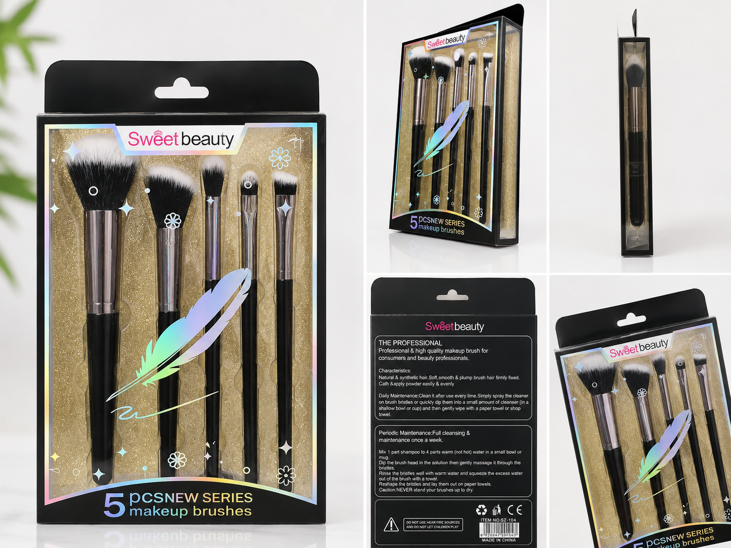 Sweet Beauty 5-Piece Makeup Brush Set SZ-104