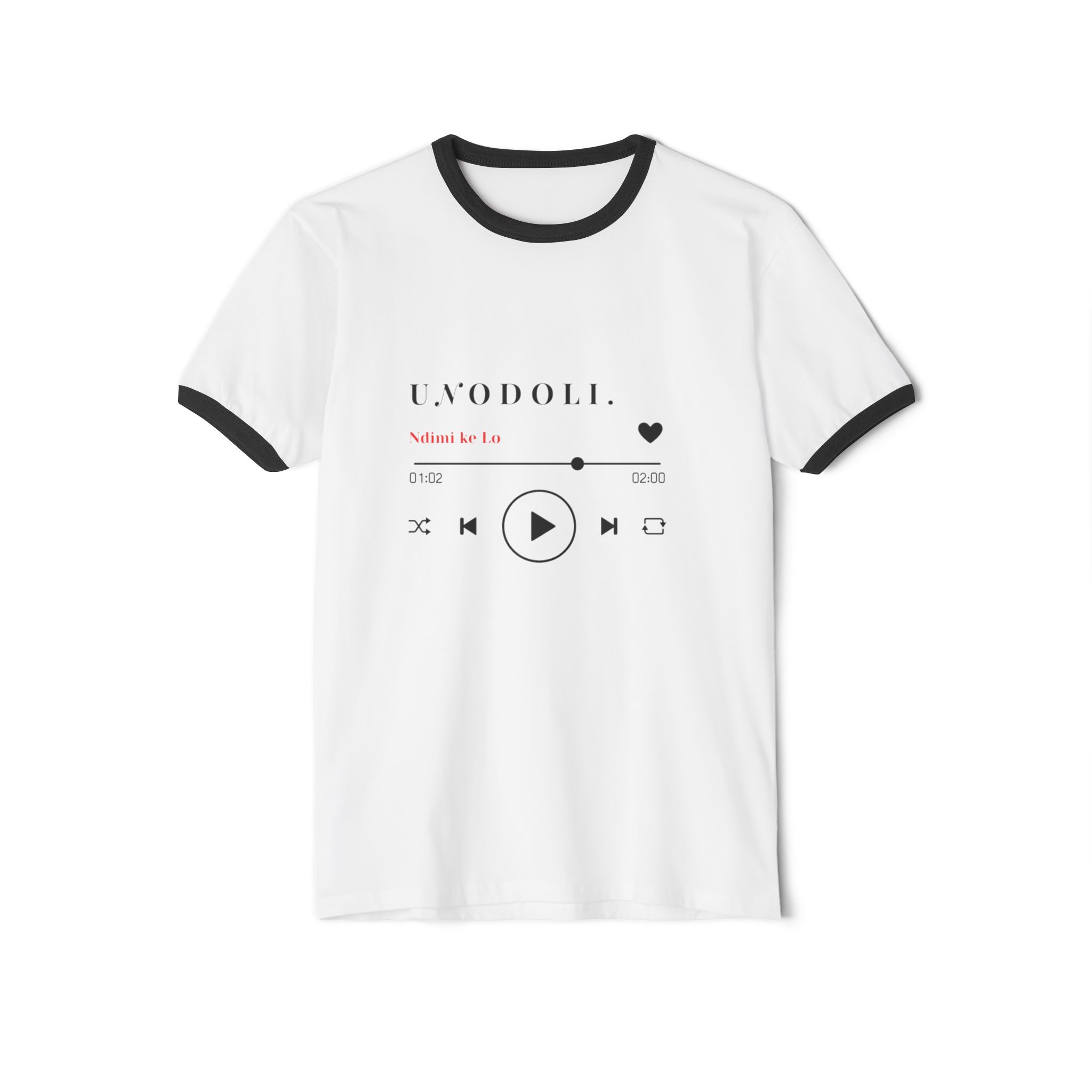 Ringer T-Shirt — ‘UNODOLL’ Music Player Graphic Tee