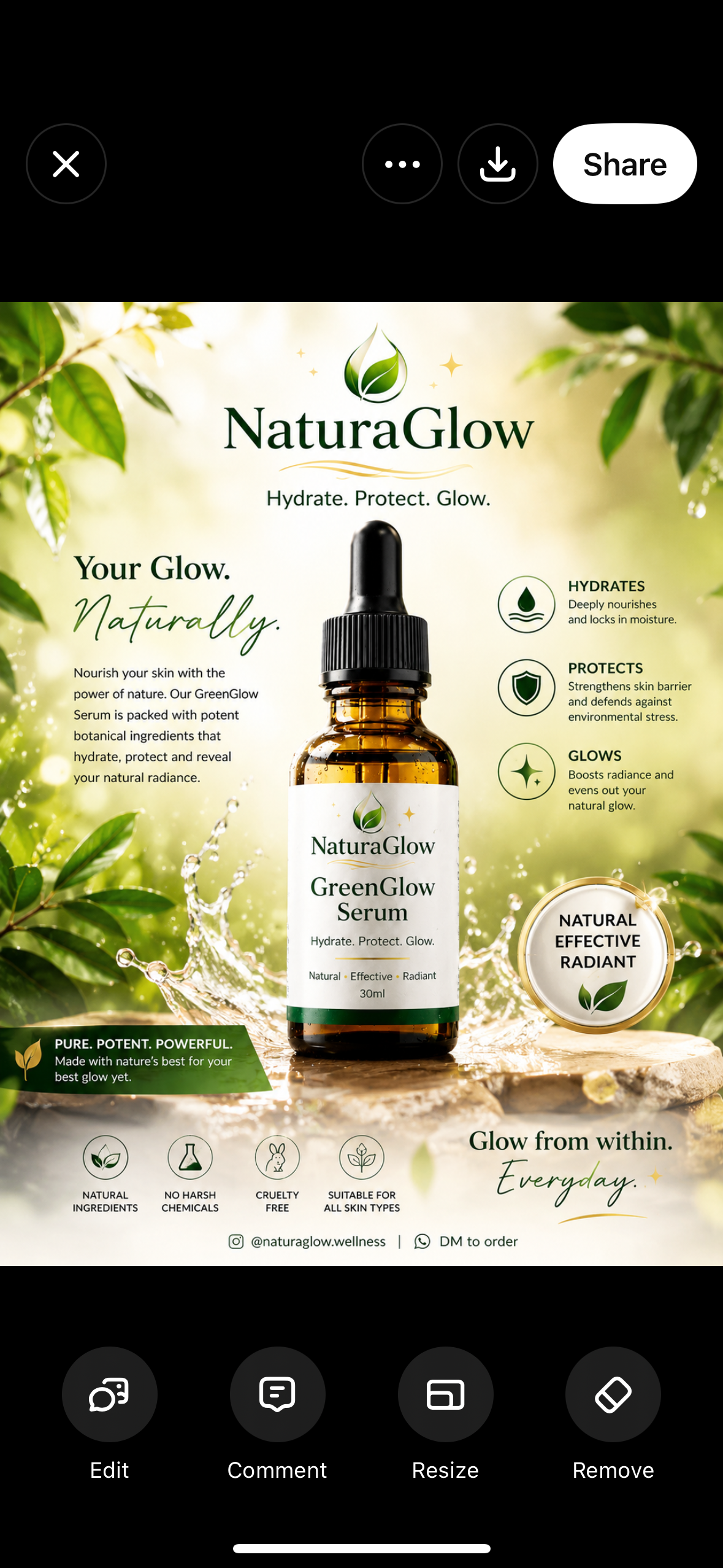 Green glow serum