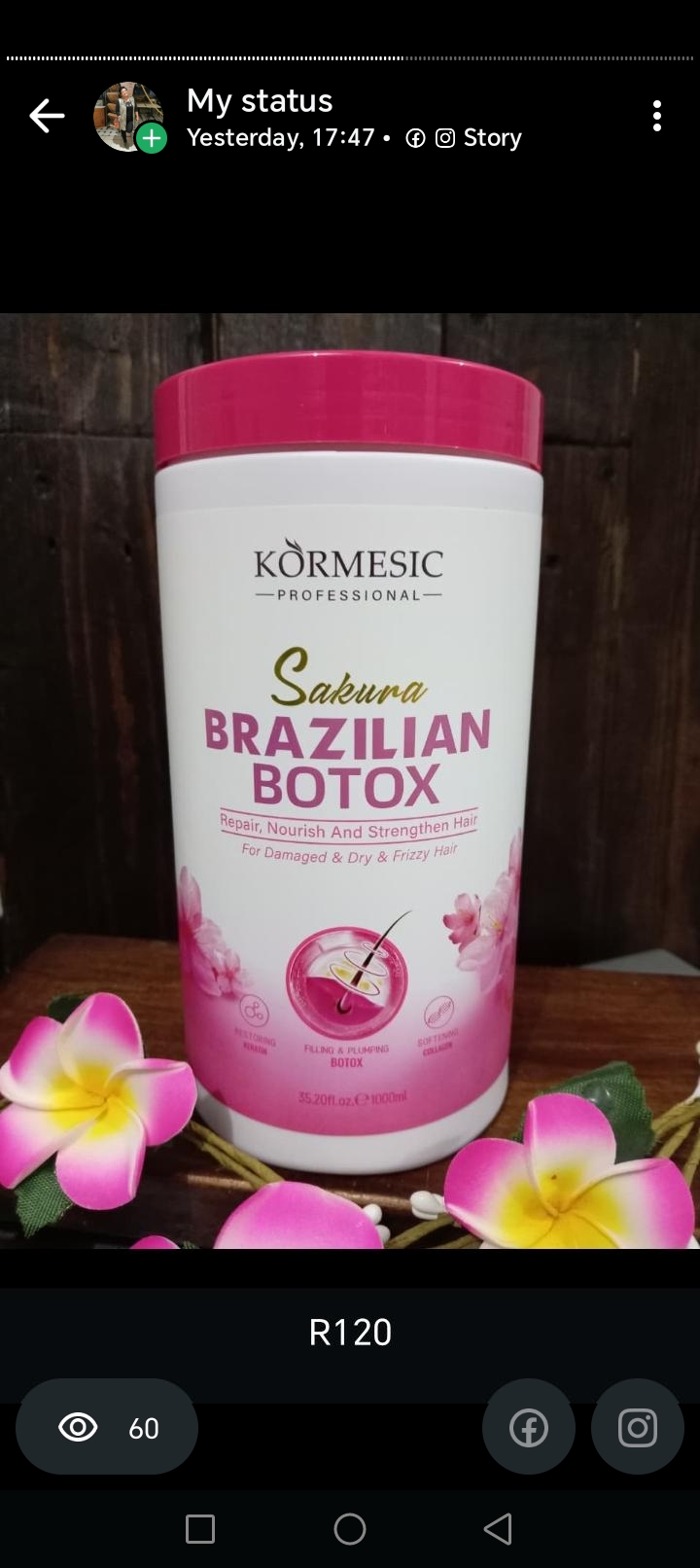 Kormesic Sakura Brazilian Botox hair mask
