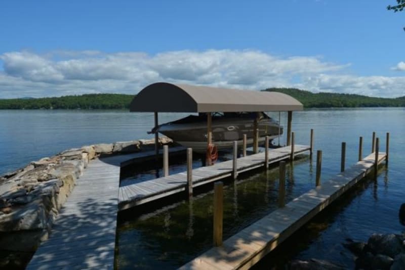 Gourmet kitchen with lake views