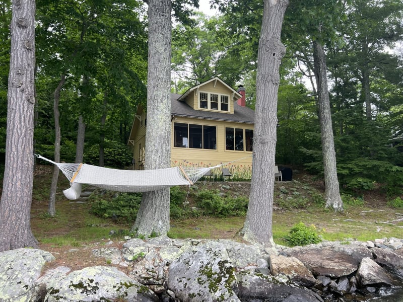 Belknap Mountain views from the Sewall Road cottage screened porch