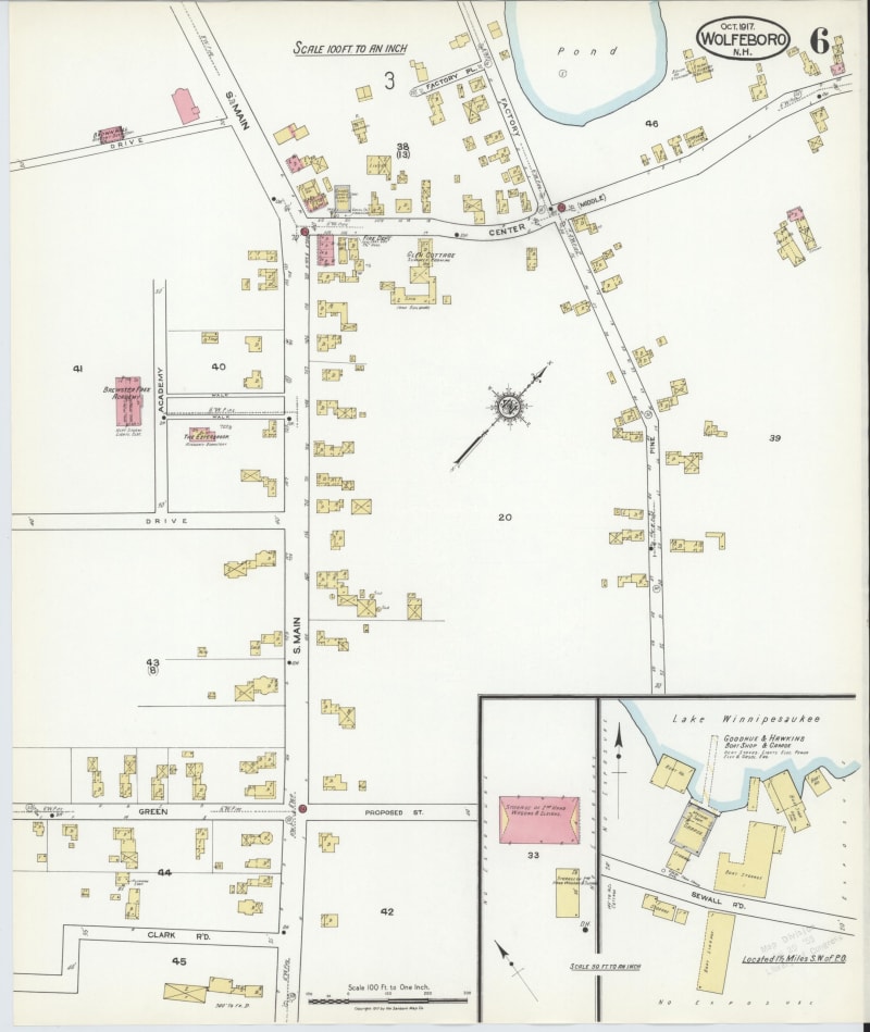 October 1917 Wolfeboro Street Map
